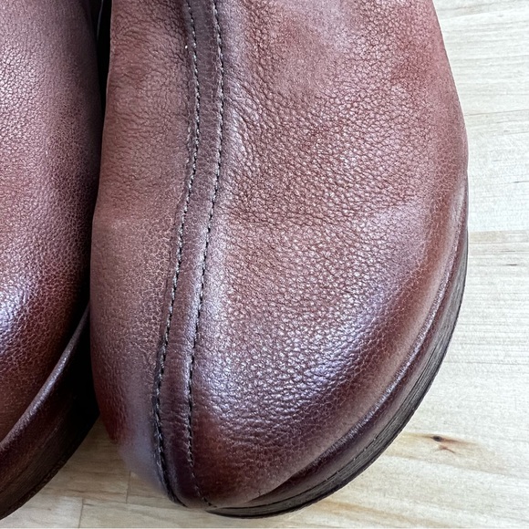 NEW Lunea Brandy Brown Leather Heel Clog Shoes Size 39 - Picture 8 of 12